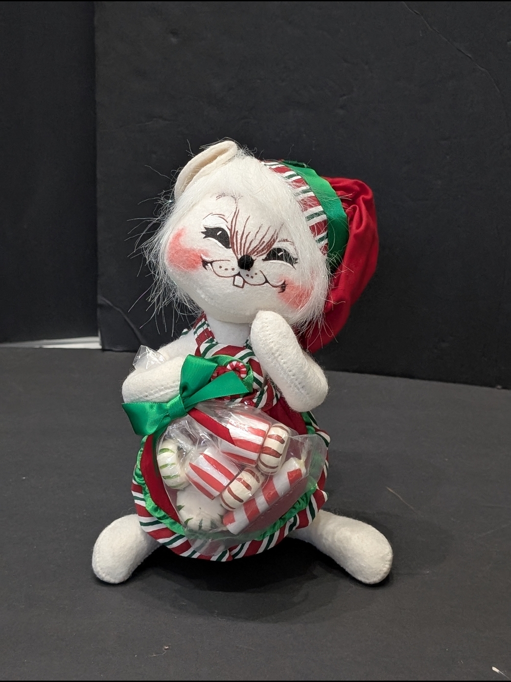 Annalee Christmas Mouse 2005 with Peppermint Candy Canes Bag